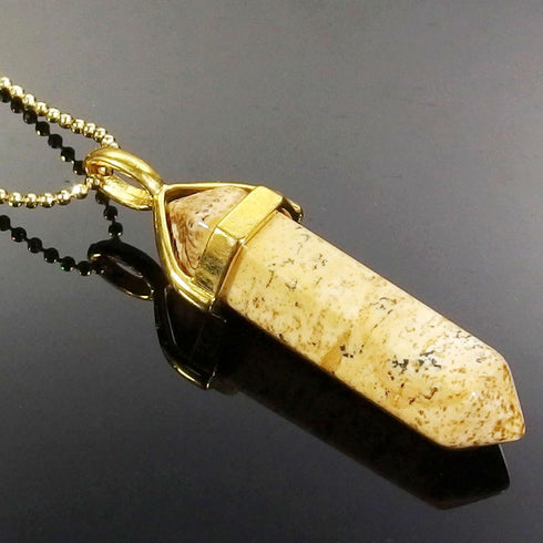 Picture Jasper Gemstone Pendant Necklace